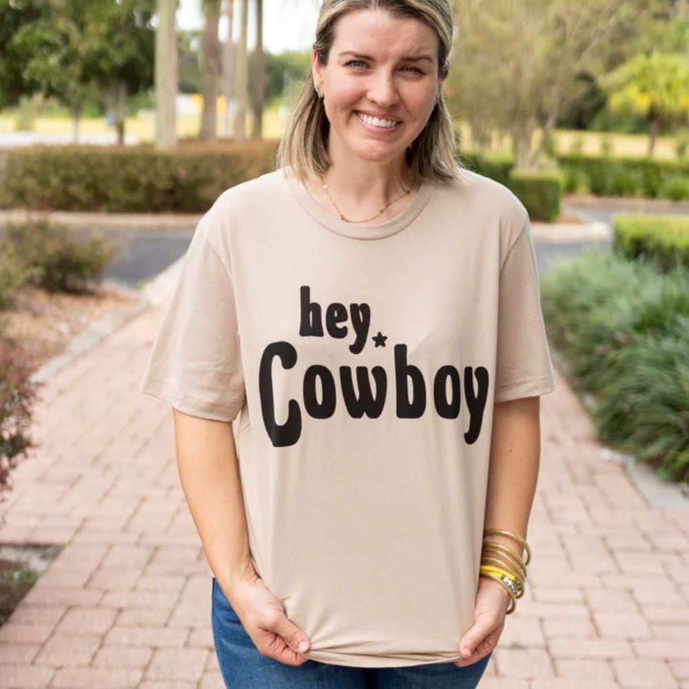 Boutique Hey, Cowboy Tan T-Shirt